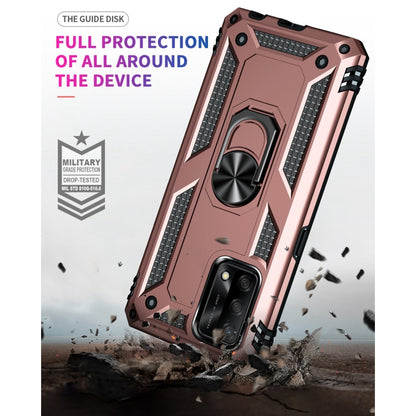 For OPPO A74 4G / F19 Shockproof TPU + PC Protective Case with 360 Degree Rotating Holder(Rose Gold) - OPPO Cases by PMC Jewellery | Online Shopping South Africa | PMC Jewellery | Buy Now Pay Later Mobicred