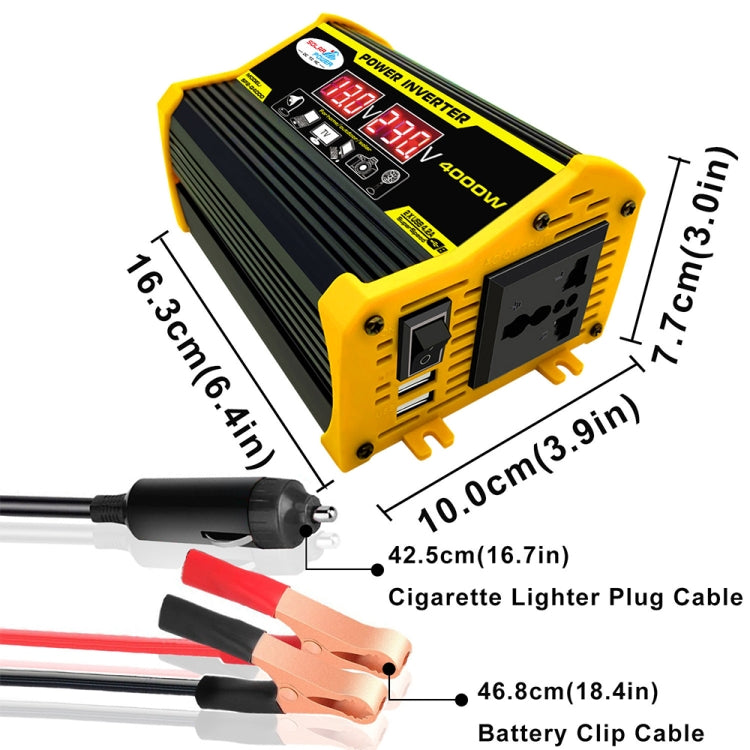 Legend II Generation 12V to 110V 4000W Modified Square Wave Car Power Inverter(Black) - Modified Square Wave by PMC Jewellery | Online Shopping South Africa | PMC Jewellery | Buy Now Pay Later Mobicred