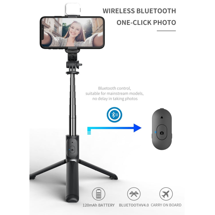 Q02S Fill Light Bluetooth Selfie Stick Tripod Mobile Phone Holder(Black) - Selfie Sticks by PMC TechLife | Online Shopping South Africa | PMC TechLife | Buy Now Pay Later Mobicred