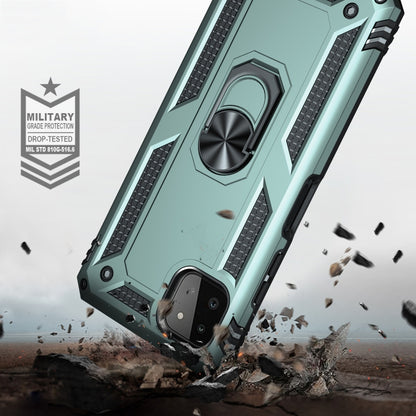 For Samsung Galaxy A22 5G Shockproof TPU + PC Protective Case with 360 Degree Rotating Holder(Dark Green) - Galaxy Phone Cases by PMC Jewellery | Online Shopping South Africa | PMC Jewellery