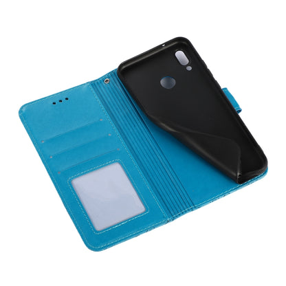 For Huawei P20 lite Skin Feel Embossed Sunflower Horizontal Flip Leather Case with Holder & Card Slots & Wallet & Lanyard(Blue) - Huawei Cases by PMC Jewellery | Online Shopping South Africa | PMC Jewellery