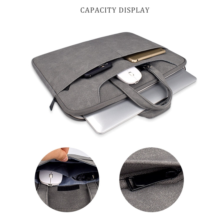 ST06SDJ Frosted PU Business Laptop Bag with Detachable Shoulder Strap, Size:13.3 inch(Dark Gray) - 13.3 inch by PMC Jewellery | Online Shopping South Africa | PMC Jewellery | Buy Now Pay Later Mobicred