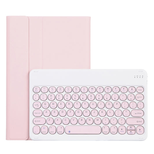 For Lenovo Pad Plus 11 inch TB-J607F / Tab P11 11 inch TB-J606F / Pad 11 inch YAM12 Lambskin Texture Detachable Round Keycap Bluetooth Keyboard Leather Tablet Case with Holder(Pink) - Lenovo Keyboard by PMC Jewellery | Online Shopping South Africa | PMC Jewellery