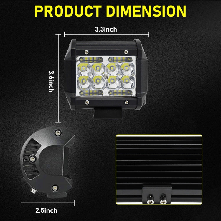 1 Pair D0060 E7 DC9-30V 6000K 6000LM 4 Inch 4 Rows Mixed Light Car Off-road Vehicle Working Light - Work Lights by PMC Jewellery | Online Shopping South Africa | PMC Jewellery | Buy Now Pay Later Mobicred