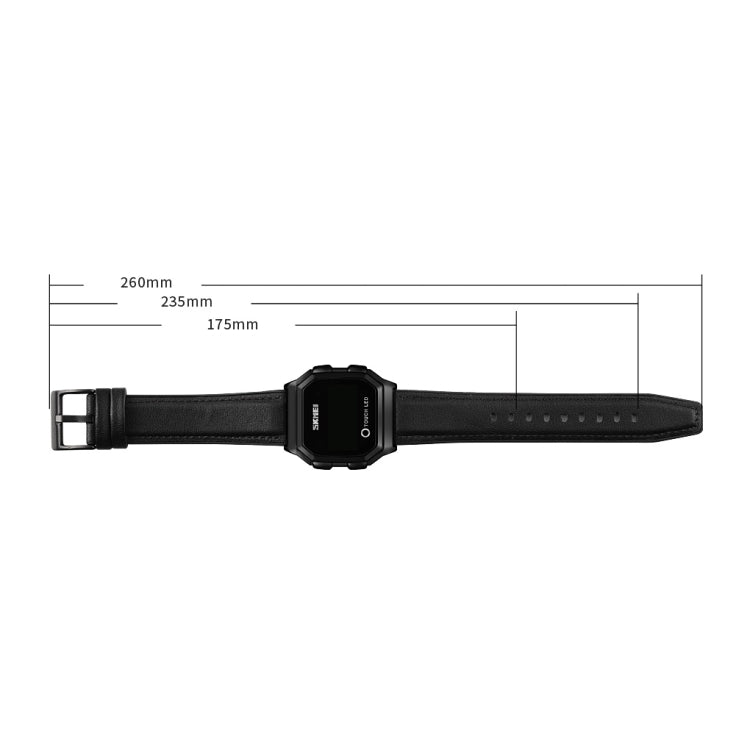 SKMEI 1650 Leather Strap Version LED Digital Display Electronic Watch with Touch Luminous Button(Gold) - free shipping - PMC TechLife - Order now!