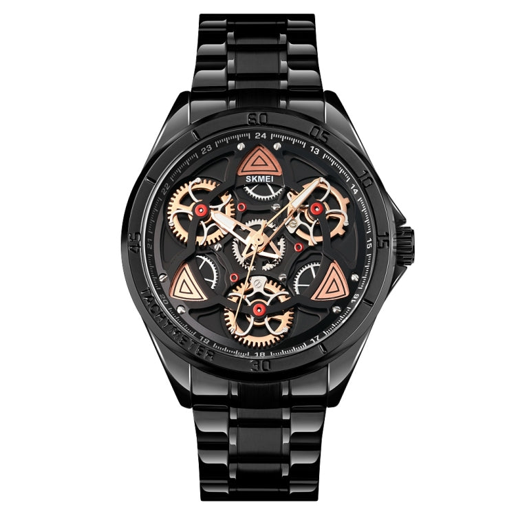 SKMEI 1678 Men Waterproof Quartz Watch with Rotatable Gear Dial(Black Shell Black Surface) - free shipping - PMC TechLife - Order now!