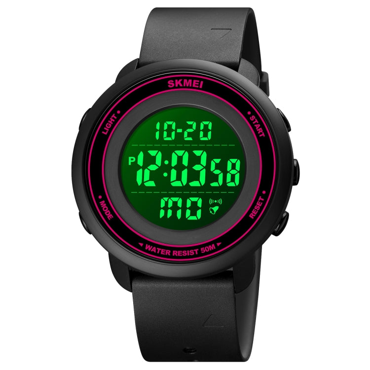 SKMEI 1736 Triplicate Round Dial Timing LED Digital Display Luminous Electronic Watch(Rose Red and Black) - free shipping - PMC TechLife - Order now!