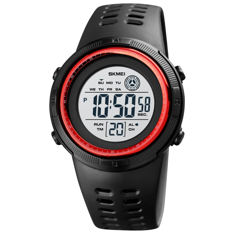 SKMEI 1773 Triplicate Round LED Dual Time Digital Display Colorful Backlight Electronic Watch(Red White) - free shipping - PMC TechLife - Order now!
