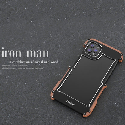 For iPhone 13 Pro R-JUST Ironwood Man Shockproof Metal + Wood Bumper Protective Case - iPhone 13 Pro Cases by R-JUST | Online Shopping South Africa | PMC Jewellery