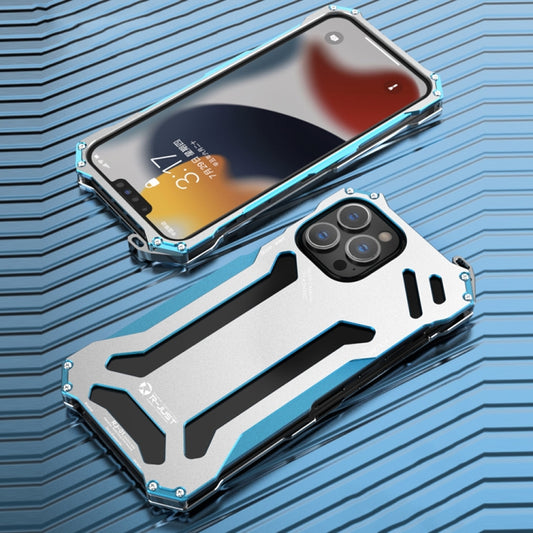 For iPhone 13 Pro R-JUST Shockproof Armor Metal Protective Case (Blue) - iPhone 13 Pro Cases by R-JUST | Online Shopping South Africa | PMC Jewellery