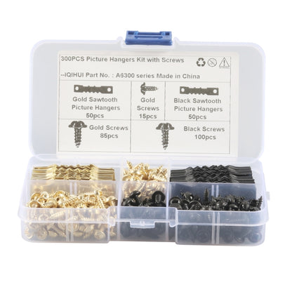 A6300 300 in 1 RV High-bow Double-sided Serrated Hanger Hooks with Self-tapping Screws(Gold + Black) - Booster Cable & Clip by PMC Jewellery | Online Shopping South Africa | PMC Jewellery | Buy Now Pay Later Mobicred