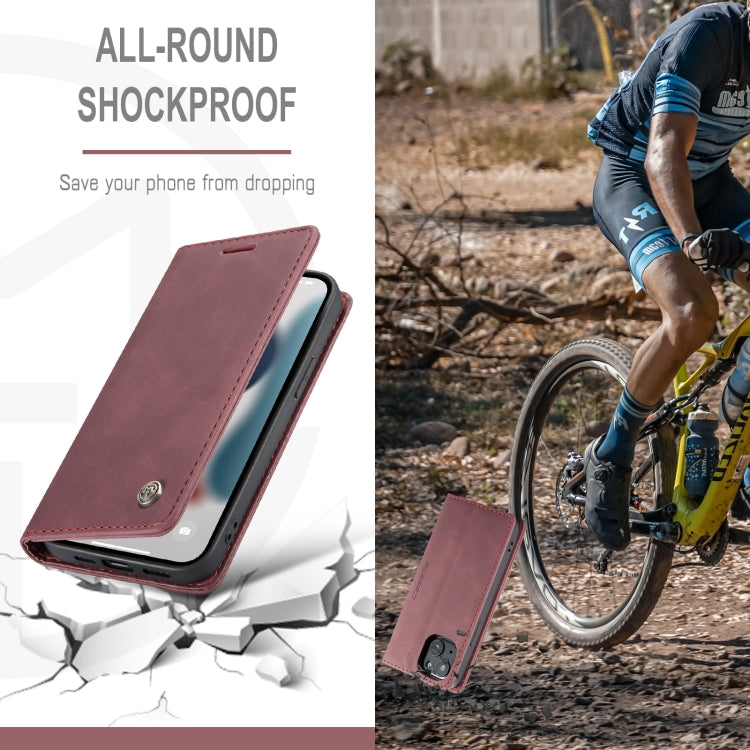 For iPhone 13 mini CaseMe-013 Multifunctional Retro Frosted Horizontal Flip Leather Case with Card Slot & Holder & Wallet (Wine Red) - iPhone 13 mini Cases by CaseMe | Online Shopping South Africa | PMC Jewellery | Buy Now Pay Later Mobicred