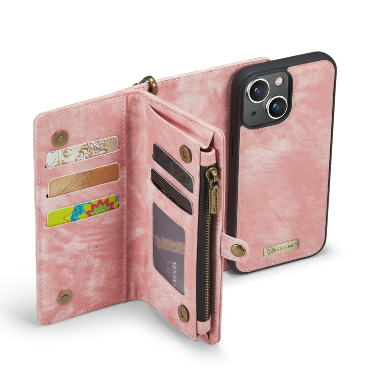 For iPhone 13 mini CaseMe-008 Detachable Multifunctional Horizontal Flip Leather Case(Pink) - iPhone 13 mini Cases by CaseMe | Online Shopping South Africa | PMC Jewellery | Buy Now Pay Later Mobicred