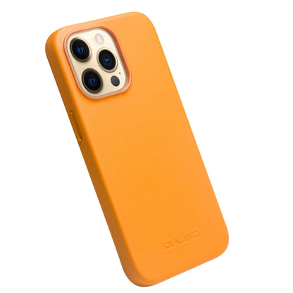 For iPhone 13 Pro Max QIALINO Nappa Cowhide MagSafe Magnetic Protective Case (Orange) - iPhone 13 Pro Max Cases by QIALINO | Online Shopping South Africa | PMC Jewellery | Buy Now Pay Later Mobicred