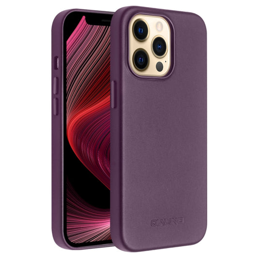 For iPhone 13 Pro Max QIALINO Nappa Cowhide MagSafe Magnetic Protective Case (Purple Crystal) - iPhone 13 Pro Max Cases by QIALINO | Online Shopping South Africa | PMC Jewellery | Buy Now Pay Later Mobicred