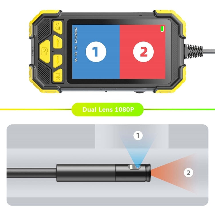 Y19 5.5mm Single Lens Hand-held Hard-wire Endoscope with 4.3-inch IPS Color LCD Screen, Cable Length:3.5m(Yellow) -  by PMC Jewellery | Online Shopping South Africa | PMC Jewellery | Buy Now Pay Later Mobicred