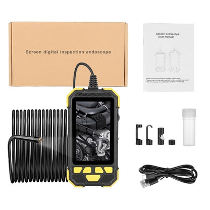 Y19 7.9mm Dual Lens Hand-held Hard-wire Endoscope with 4.3-inch IPS Color LCD Screen, Cable Length:10m(Yellow) -  by PMC Jewellery | Online Shopping South Africa | PMC Jewellery | Buy Now Pay Later Mobicred