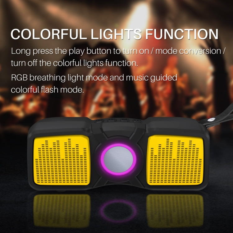 New Rixing NR-9011 Bluetooth 5.0 Portable Outdoor Wireless Bluetooth Speaker(Yellow) - Desktop Speaker by NewRixing | Online Shopping South Africa | PMC Jewellery | Buy Now Pay Later Mobicred