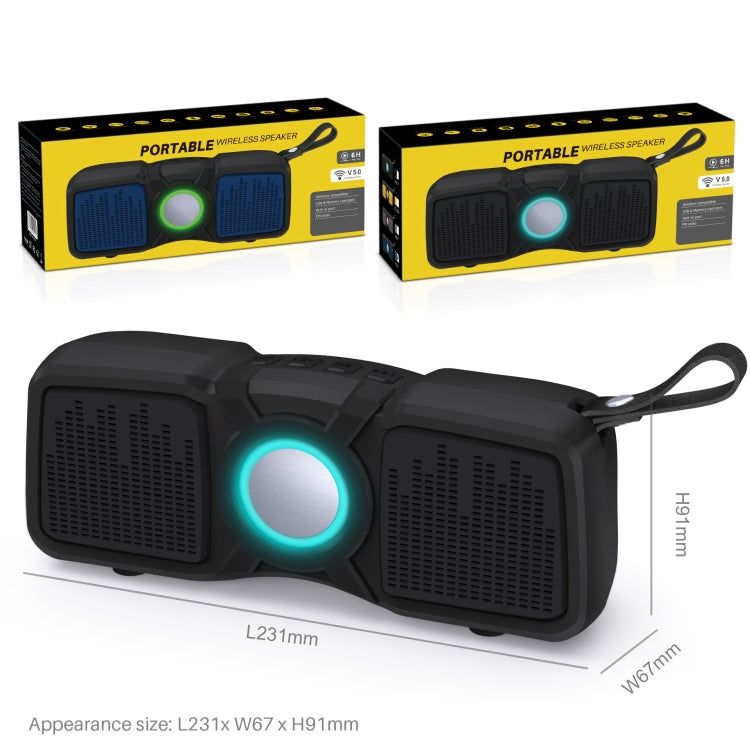 New Rixing NR-9011 Bluetooth 5.0 Portable Outdoor Wireless Bluetooth Speaker(Grey) - Desktop Speaker by NewRixing | Online Shopping South Africa | PMC Jewellery | Buy Now Pay Later Mobicred