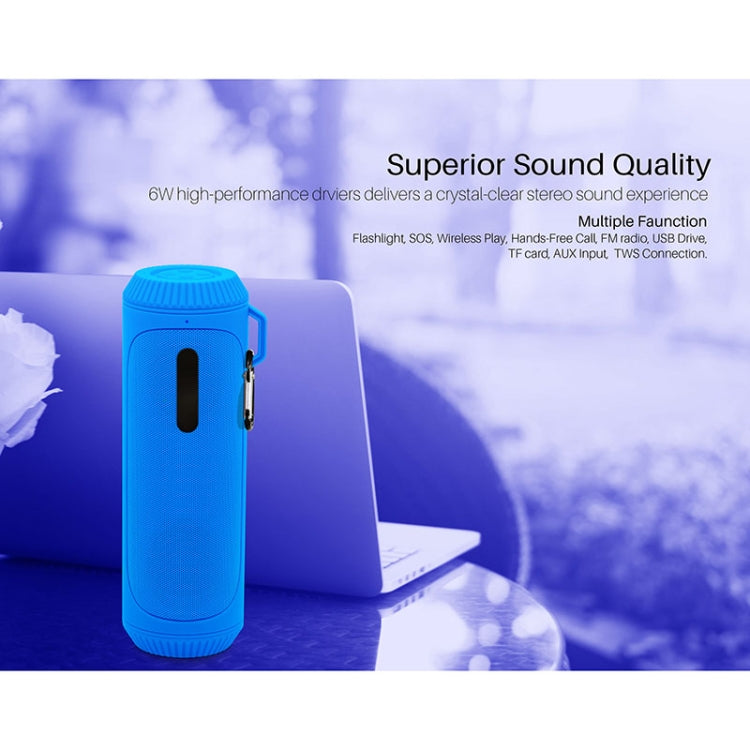 NewRixing NR-4016A TWS Outdoor Splashproof Bluetooth Speaker with Carabiner Handle & SOS Flashlight(Red) - Desktop Speaker by NewRixing | Online Shopping South Africa | PMC Jewellery | Buy Now Pay Later Mobicred