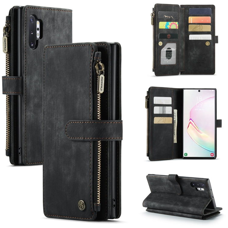 For Samsung Galaxy Note10+ CaseMe-C30 PU + TPU Multifunctional Horizontal Flip Leather Case with Holder & Card Slot & Wallet & Zipper Pocket(Black) - Galaxy Phone Cases by CaseMe | Online Shopping South Africa | PMC Jewellery | Buy Now Pay Later Mobicred