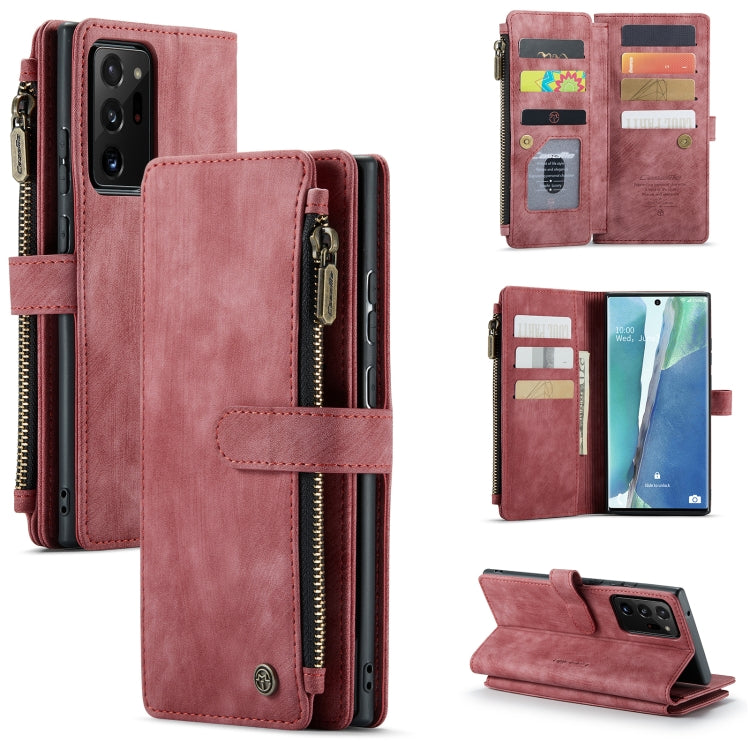 For Samsung Galaxy Note20 Ultra CaseMe-C30 PU + TPU Multifunctional Horizontal Flip Leather Case with Holder & Card Slot & Wallet & Zipper Pocket(Red) - Galaxy Note20 Ultra Cases by CaseMe | Online Shopping South Africa | PMC Jewellery | Buy Now Pay Later Mobicred