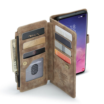 For Samsung Galaxy S10 CaseMe-C30 PU + TPU Multifunctional Horizontal Flip Leather Case with Holder & Card Slot & Wallet & Zipper Pocket(Brown) - Galaxy Phone Cases by CaseMe | Online Shopping South Africa | PMC Jewellery | Buy Now Pay Later Mobicred