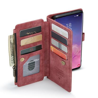 For Samsung Galaxy S10 CaseMe-C30 PU + TPU Multifunctional Horizontal Flip Leather Case with Holder & Card Slot & Wallet & Zipper Pocket(Red) - Galaxy Phone Cases by CaseMe | Online Shopping South Africa | PMC Jewellery | Buy Now Pay Later Mobicred