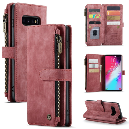 For Samsung Galaxy S10+ CaseMe-C30 PU + TPU Multifunctional Horizontal Flip Leather Case with Holder & Card Slot & Wallet & Zipper Pocket(Red) - Galaxy Phone Cases by CaseMe | Online Shopping South Africa | PMC Jewellery | Buy Now Pay Later Mobicred