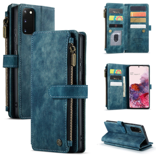 For Samsung Galaxy S20 5G CaseMe-C30 PU + TPU Multifunctional Horizontal Flip Leather Case with Holder & Card Slot & Wallet & Zipper Pocket(Blue) - Galaxy Phone Cases by CaseMe | Online Shopping South Africa | PMC Jewellery | Buy Now Pay Later Mobicred