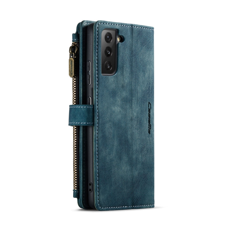 For Samsung Galaxy S21+ 5G CaseMe-C30 PU + TPU Multifunctional Horizontal Flip Leather Case with Holder & Card Slot & Wallet & Zipper Pocket(Blue) - Galaxy S21+ 5G Cases by CaseMe | Online Shopping South Africa | PMC Jewellery | Buy Now Pay Later Mobicred