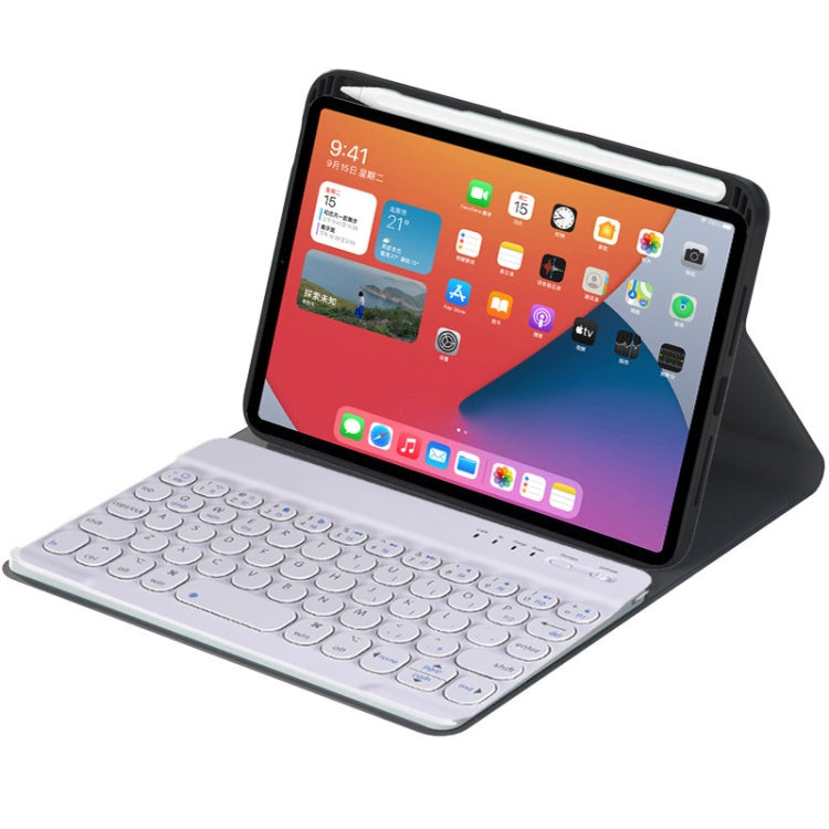HY006 Round Keys Detachable Bluetooth Keyboard Leather Tablet Case with Holder for iPad mini 6(Black) - For iPad mini by PMC TechLife | Online Shopping South Africa | PMC TechLife