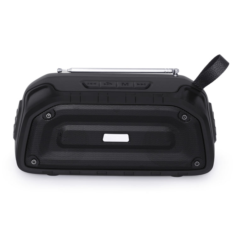 New Rixing NR-906FM TWS Waterproof Bluetooth Speaker Support Hands-free Call / FM with Handle & Antenna(Black) - Desktop Speaker by NewRixing | Online Shopping South Africa | PMC Jewellery | Buy Now Pay Later Mobicred