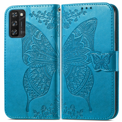 For Blackview A100 Butterfly Love Flower Embossed Horizontal Flip Leather Case with Holder & Card Slots & Wallet & Lanyard(Blue) - More Brand by PMC Jewellery | Online Shopping South Africa | PMC Jewellery | Buy Now Pay Later Mobicred