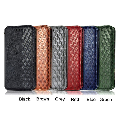 For Blackview A100 Cubic Grid Pressed Horizontal Flip Magnetic PU Leather Case with Holder & Card Slots & Wallet(Green) - More Brand by PMC Jewellery | Online Shopping South Africa | PMC Jewellery | Buy Now Pay Later Mobicred