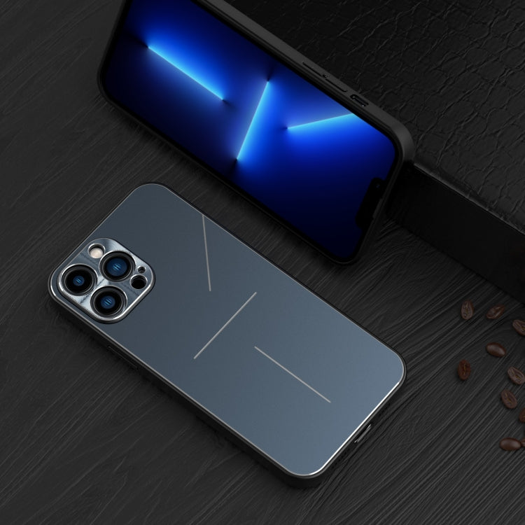 For iPhone 11 Pro Max R-JUST RJ-52 3-Line Style Metal TPU Shockproof Protective Case (Blue) - iPhone 11 Pro Max Cases by R-JUST | Online Shopping South Africa | PMC TechLife | Buy Now Pay Later Mobicred