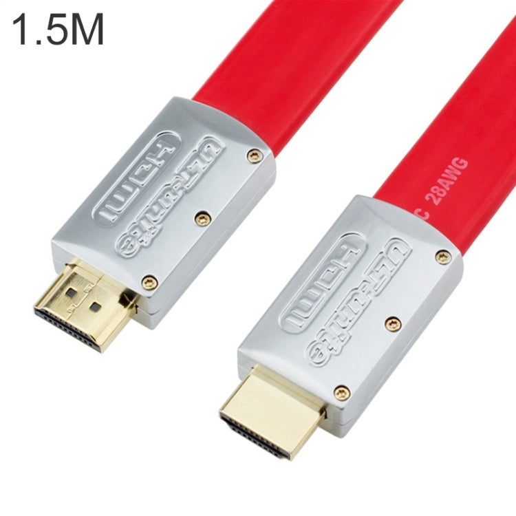 ULT-unite 4K Ultra HD Gold-plated HDMI to HDMI Flat Cable, Cable Length:1.5m(Red) - Cable by ult-unite | Online Shopping South Africa | PMC Jewellery | Buy Now Pay Later Mobicred