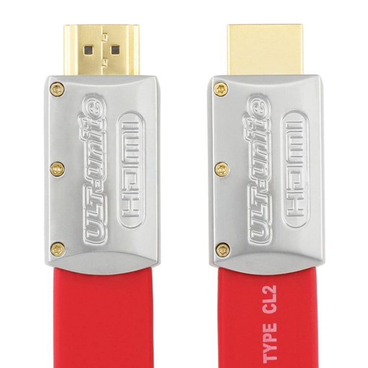 ULT-unite 4K Ultra HD Gold-plated HDMI to HDMI Flat Cable, Cable Length:1.5m(Red) - Cable by ult-unite | Online Shopping South Africa | PMC Jewellery | Buy Now Pay Later Mobicred