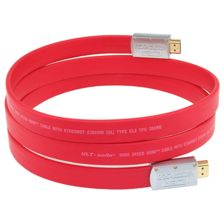 ULT-unite 4K Ultra HD Gold-plated HDMI to HDMI Flat Cable, Cable Length:6m(Red) - Cable by ult-unite | Online Shopping South Africa | PMC Jewellery | Buy Now Pay Later Mobicred