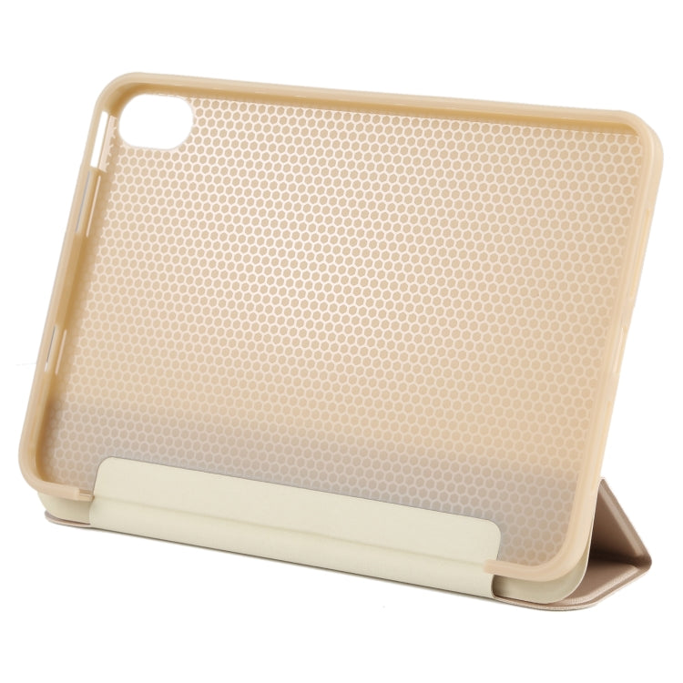 For iPad mini 2024 / mini 6 GEBEI Shockproof Horizontal Flip Tablet Case with Three-folding Holder(Gold) - free shipping - PMC TechLife - Order now!