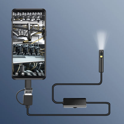 AN100 3 in 1 IP68 Waterproof USB-C / Type-C + Micro USB + USB Dual Cameras Industrial Digital Endoscope with 9 LEDs, Support Android System, Lens Diameter: 5.5mm, Length:1m Soft Cable -  by PMC Jewellery | Online Shopping South Africa | PMC Jewellery | Buy Now Pay Later Mobicred