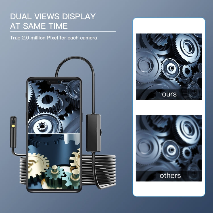 AN100 3 in 1 IP68 Waterproof USB-C / Type-C + Micro USB + USB Dual Cameras Industrial Digital Endoscope with 9 LEDs, Support Android System, Lens Diameter: 5.5mm, Length:1m Soft Cable -  by PMC Jewellery | Online Shopping South Africa | PMC Jewellery | Buy Now Pay Later Mobicred