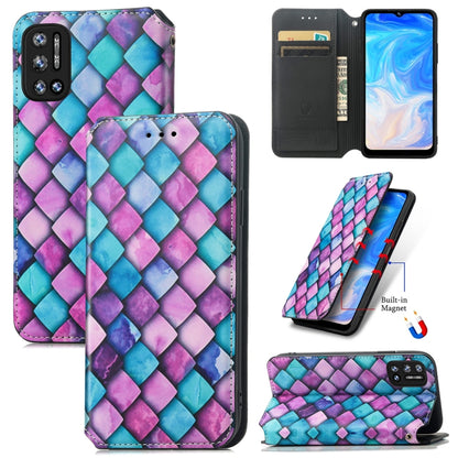 For Doogee N40 Pro CaseNeo Colorful Magnetic Leather Case with Holder & Card Slot & Wallet(Purple Scales) - More Brand by PMC Jewellery | Online Shopping South Africa | PMC Jewellery | Buy Now Pay Later Mobicred