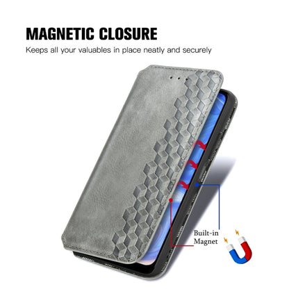 For Doogee N40 Pro Cubic Grid Pressed Horizontal Flip Magnetic Leather Case with Holder & Card Slots & Wallet(Grey) - More Brand by PMC Jewellery | Online Shopping South Africa | PMC Jewellery | Buy Now Pay Later Mobicred