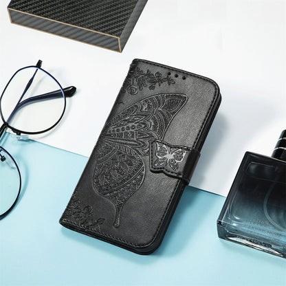 For DOOGEE N40 Pro Butterfly Love Flowers Embossed Horizontal Flip Leather Case with Holder & Card Slots & Wallet & Lanyard(Black) - More Brand by PMC Jewellery | Online Shopping South Africa | PMC Jewellery | Buy Now Pay Later Mobicred