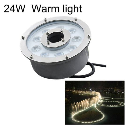 24W Landscape Ring LED Aluminum Alloy Underwater Fountain Light(Warm Light) - Underwater Lights by PMC Jewellery | Online Shopping South Africa | PMC Jewellery | Buy Now Pay Later Mobicred