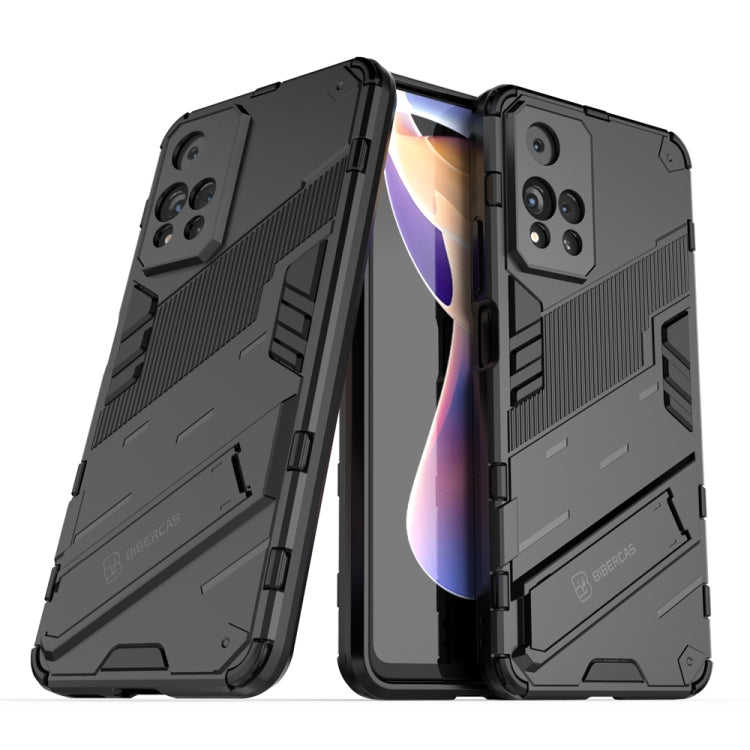For Xiaomi Redmi Note 11 Pro / Note 11 Pro+ Punk Armor 2 in 1 PC + TPU Shockproof Phone Case with Invisible Holder(Black) - Xiaomi Cases by PMC TechLife | Online Shopping South Africa | PMC TechLife