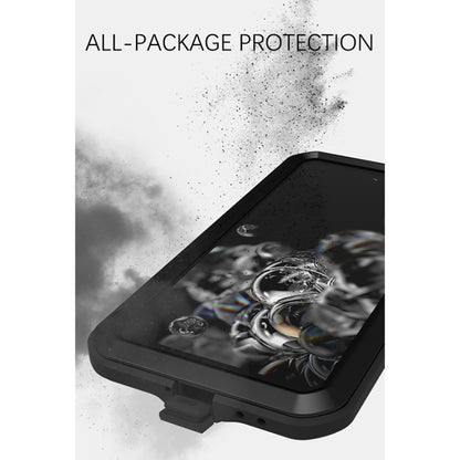 For Samsung Galaxy S21 FE LOVE MEI Metal Shockproof Waterproof Dustproof Protective Phone Case with Glass(White) - Galaxy Phone Cases by LOVE MEI | Online Shopping South Africa | PMC Jewellery