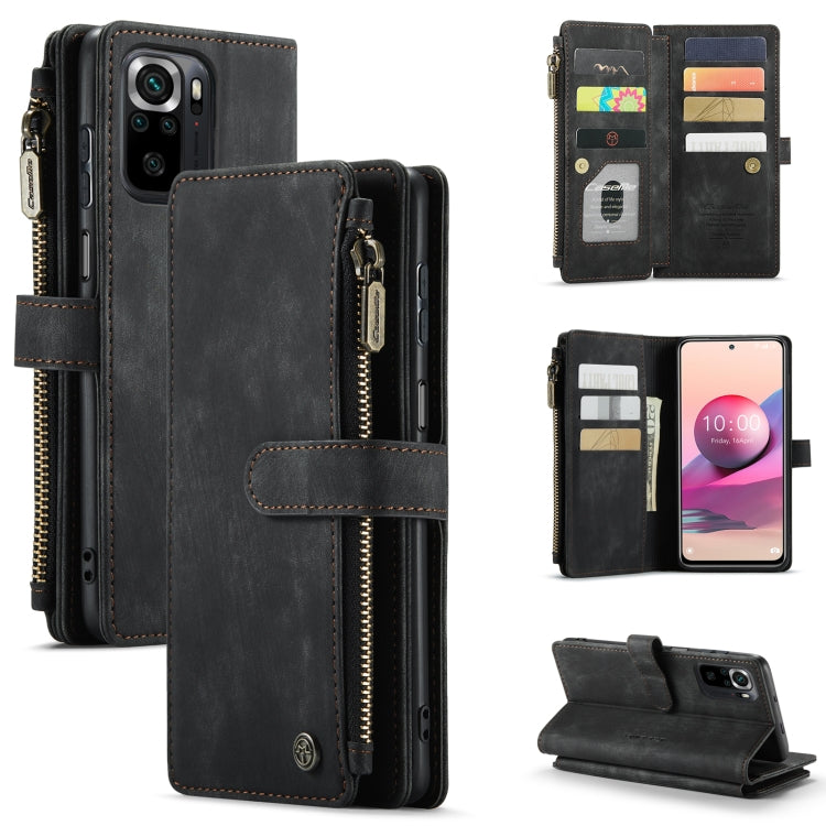 For Xiaomi Redmi Note 10 4G / Redmi Note 10S CaseMe-C30 Multifunctional Horizontal Flip PU + TPU Phone Case(Black) - Xiaomi Cases by CaseMe | Online Shopping South Africa | PMC Jewellery | Buy Now Pay Later Mobicred