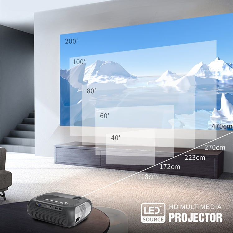 T7 1920x1080P 200 ANSI Portable Home Theater LED HD Digital Projector, Same Screen Version, AU Plug(Black) - LED Projector by PMC TechLife | Online Shopping South Africa | PMC TechLife | Buy Now Pay Later Mobicred